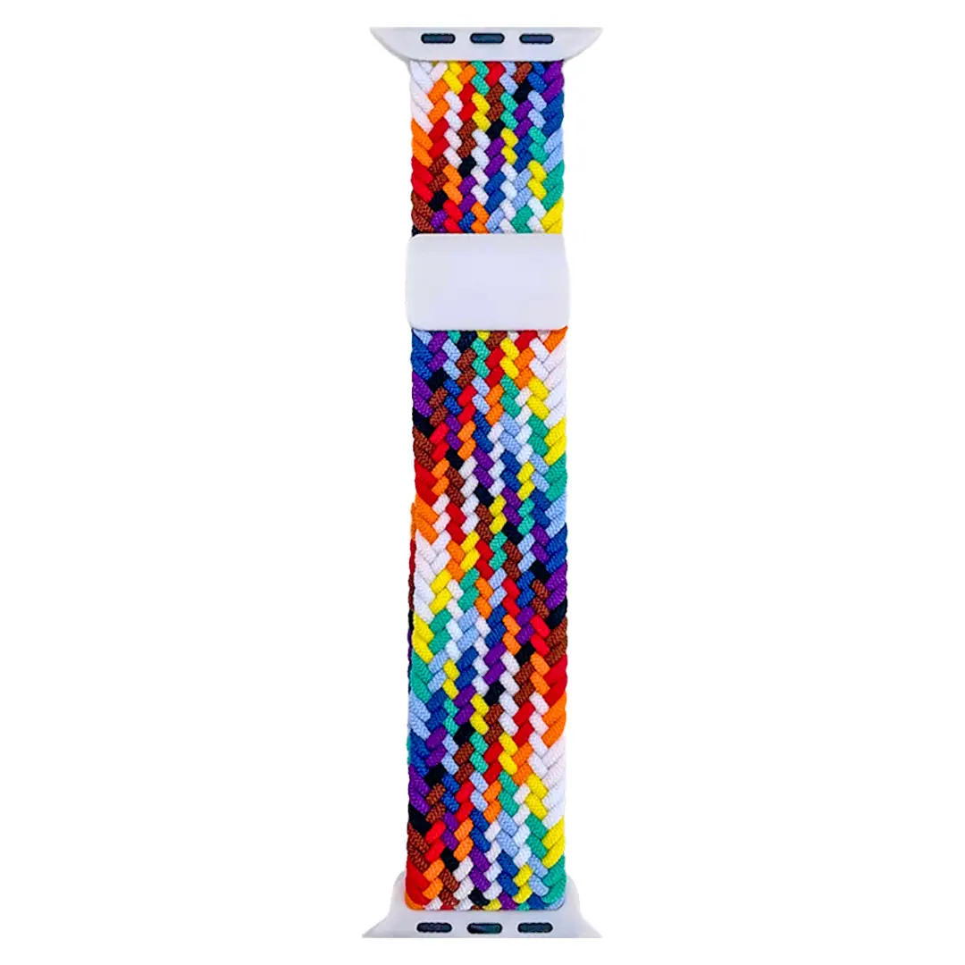 Apple Watch Band Weaving Rainbow Colors White 42/44/45/46/49